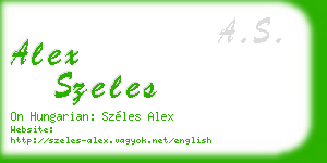 alex szeles business card